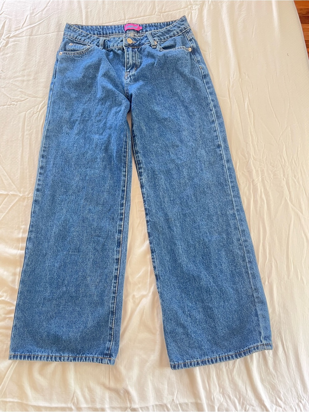 Edikted Women's Wide-Leg Jeans in Medium Blue